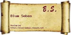 Blum Sebes névjegykártya
